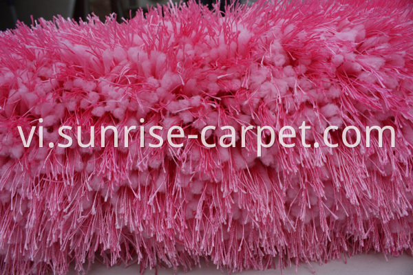 Thick Soft Elastic & Silk Mix Yarn Carpet Rug Pink